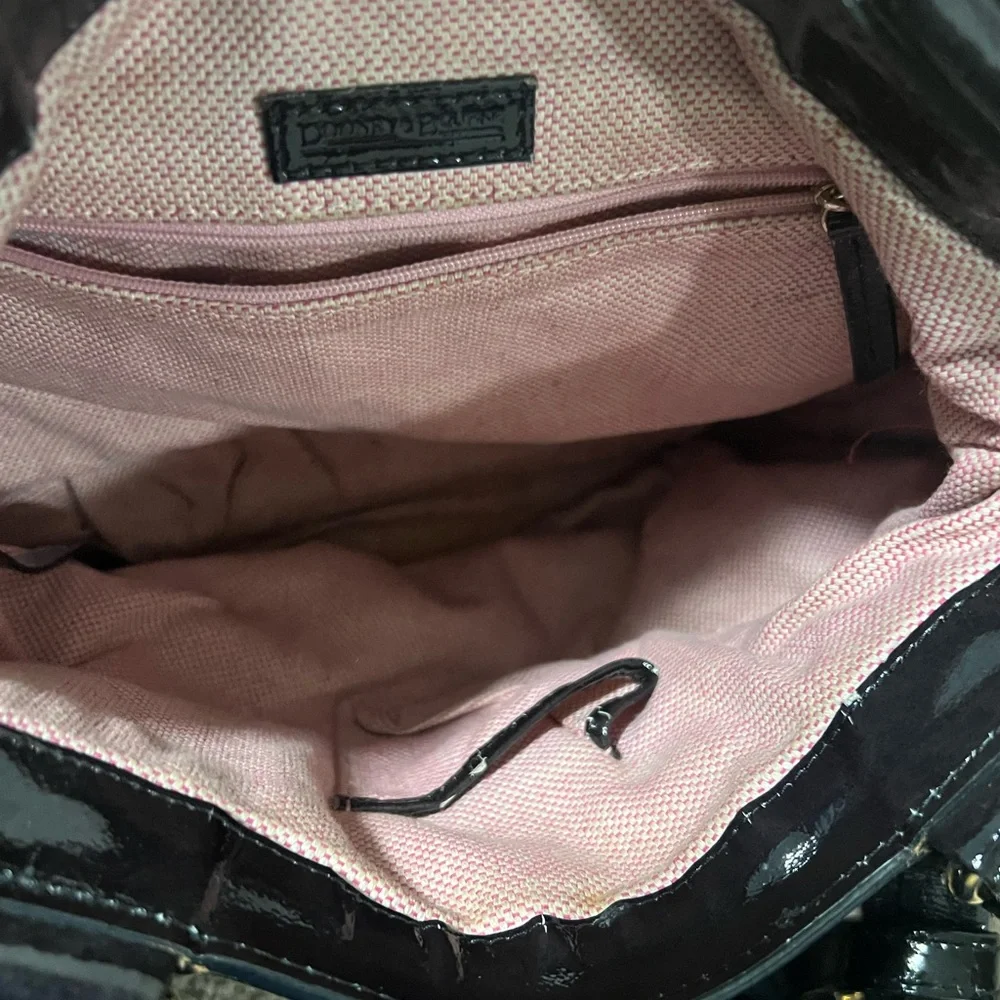 Dooney & Burke Black Patent Leather Handbag HP - Picture 7 of 14